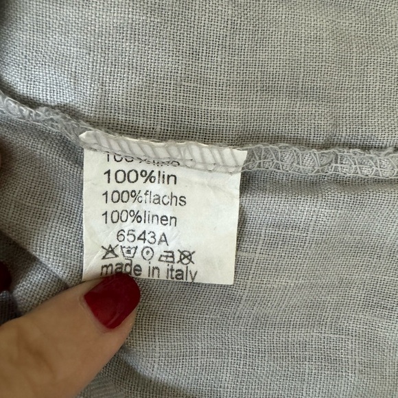 100% Lin Blanc Linen Sleeveless Dress and Cropped topper Lagenlook size 16 - Picture 9 of 9